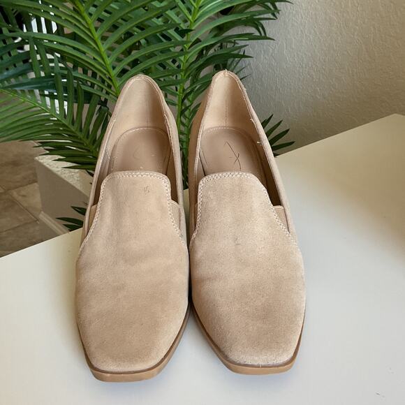 Joie Wevenly Beige Tan Suede Loafer Platform Heels Size 7.5 - Picture 2 of 16